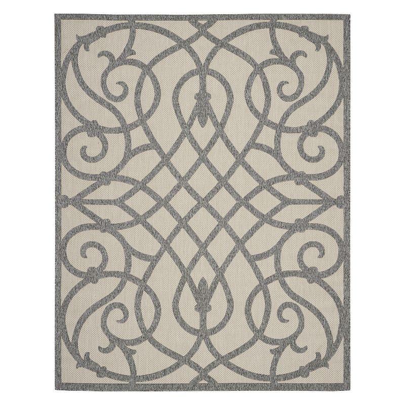 Nourison Palamos Wisteria Outdoor Area Rug, Beig/Green, 7X10 Ft