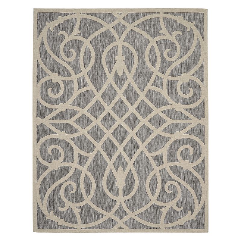 Nourison Palamos Wisteria Outdoor Area Rug, Grey, 7X10 Ft