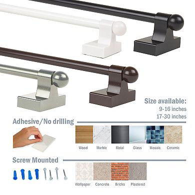 Rod Desyne 17-30-in. Self-Adhesive or Wall-Mounted Rod