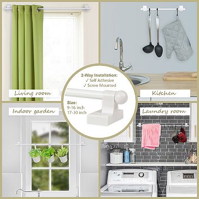 Rod Desyne 2-Pack Self-Adhesive or Wall-Mounted Rod Set