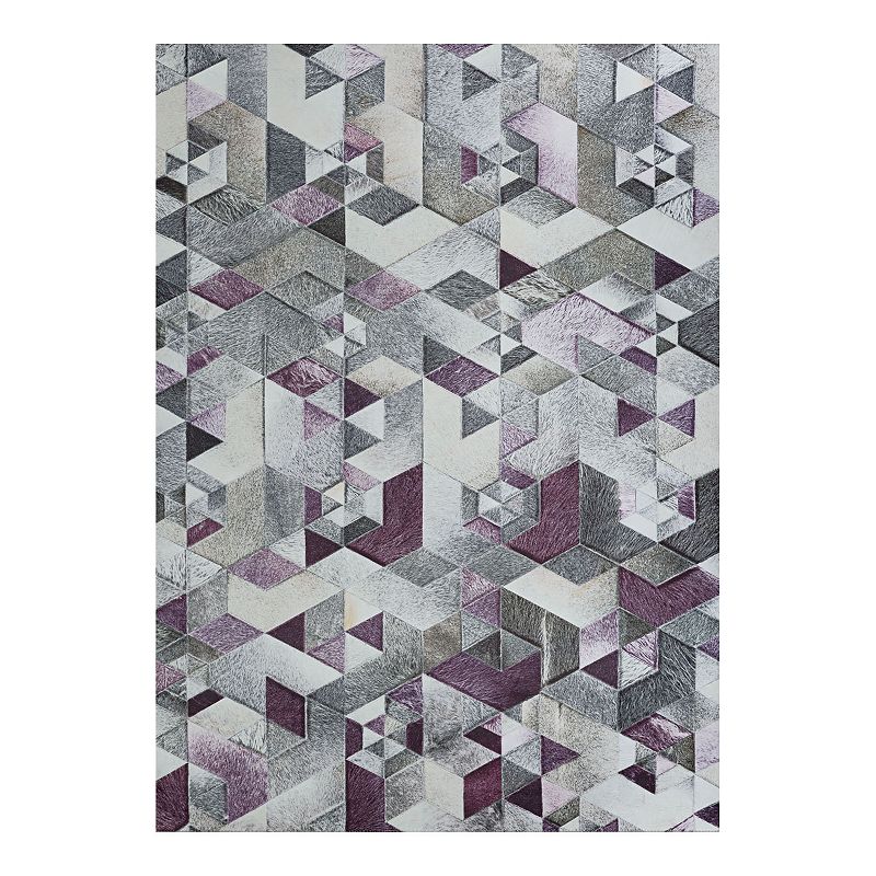 Couristan Prairie Falsterbo Faux Cowhide Area Rug, Purple, 7.5X10 Ft