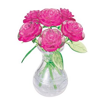 University Games 3D Crystal Puzzle - Roses in a Vase 47 pc