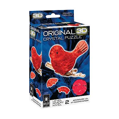 University Games 3D Crystal Puzzle - Red Bird 47-Pieces