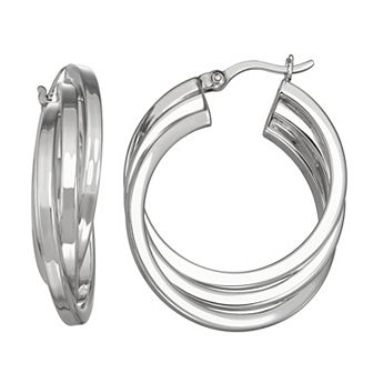 Argento Forte Sterling Silver Multi-Tube Twisted Hoop Earring