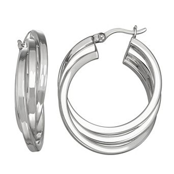 Argento Forte Sterling Silver Multi-Tube Twisted Hoop Earring