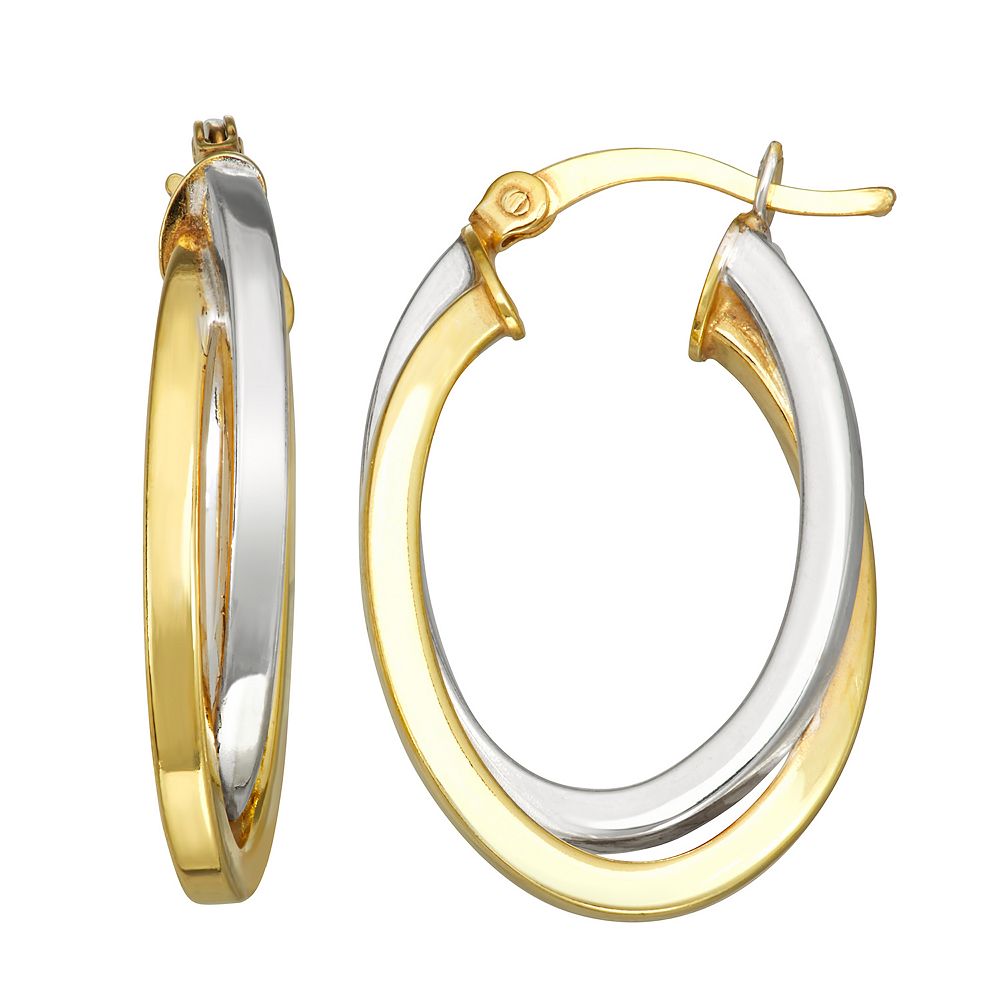 18k Gold Filled 30mm Double Twisted Tube Hoop Earrings