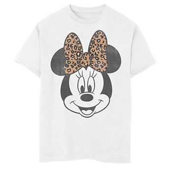 Disney's Minnie Mouse Boys 8-20 Leapord Print Bow Portrait Graphic Tee