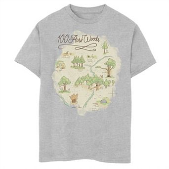 Disney's Winnie the Pooh Boys 8-20 100 Acre Woods Map Graphic Tee