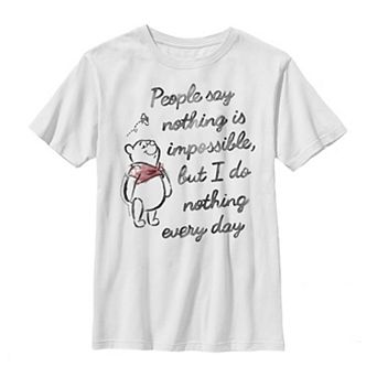 Disney's Winnie the Pooh Boys 8-20 People Say Nothing Is Impossible Graphic Tee