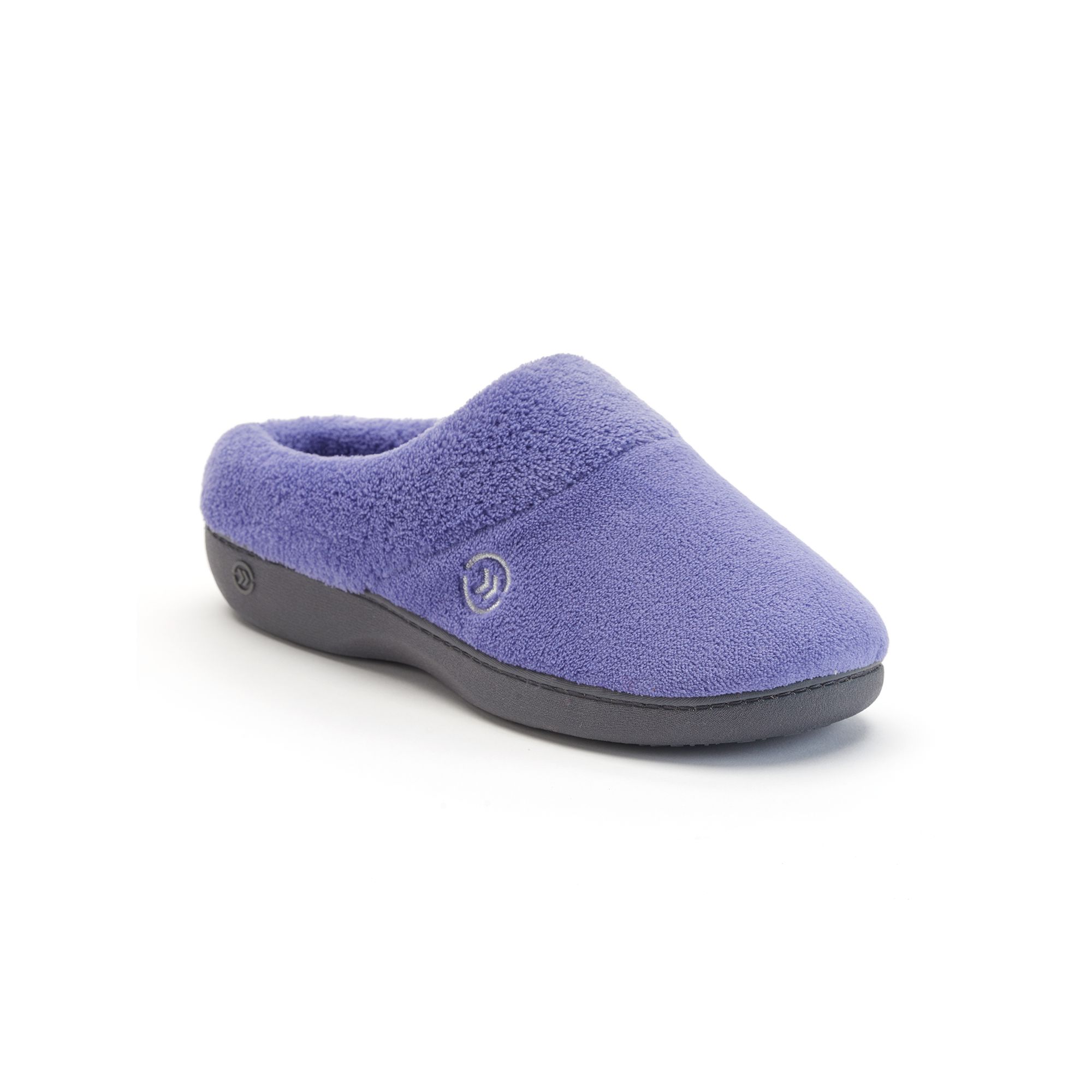 isotoner Mixed Microterry Hoodback Womens Slippers, Size: Medium, Purple