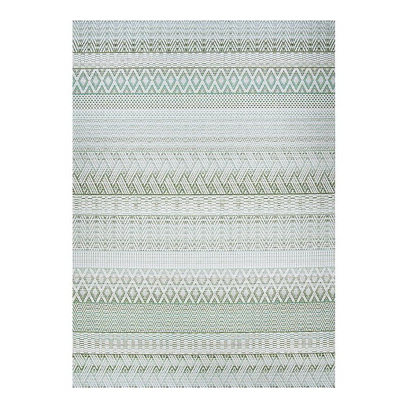 Couristan Cape Gables Indoor Outdoor Area Rug, Green, 6.5X9.5 Ft