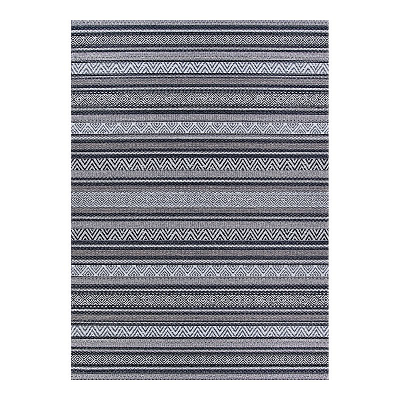 Couristan Cape Cobija Indoor Outdoor Area Rug, Black, 5X7.5 Ft Create an inviting living space, anywhere, with this Couristan Cape Cobija Indoor Outdoor area rug. Create an inviting living space, anywhere, with this Couristan Cape Cobija Indoor Outdoor area rug. Flatwoven pile Indoor & outdoor use Water, mold, mildew, & weather resistant High-low structured weave UV stabilized Pet friendlyCONSTRUCTION & CARE Fiber-enhanced Courtron polypropylene Pile height: 0.01'' Easy care Imported Manufacturer's 1-year limited warranty. For warranty information please click here Attention: All rug sizes are approximate and should measure within 2-6 inches of stated size. Pattern may also vary slightly. This rug does not have a slip-resistant backing. Rug pad recommended to prevent slipping on smooth surfaces. Click here to shop our full selection. Size: 5X7.5 Ft. Color: Black. Gender: unisex. Age Group: adult.