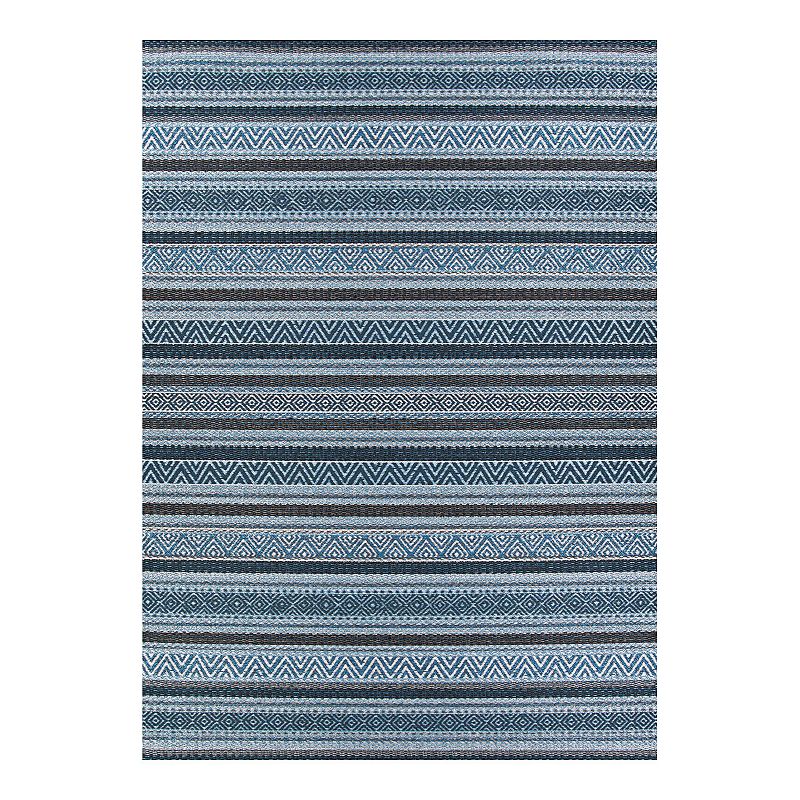 Couristan Cape Cobija Indoor Outdoor Area Rug, Blue, 8X11 Ft