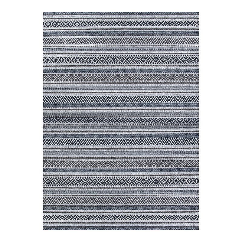 Couristan Cape Cobija Indoor Outdoor Area Rug, Grey, 6.5X9.5 Ft