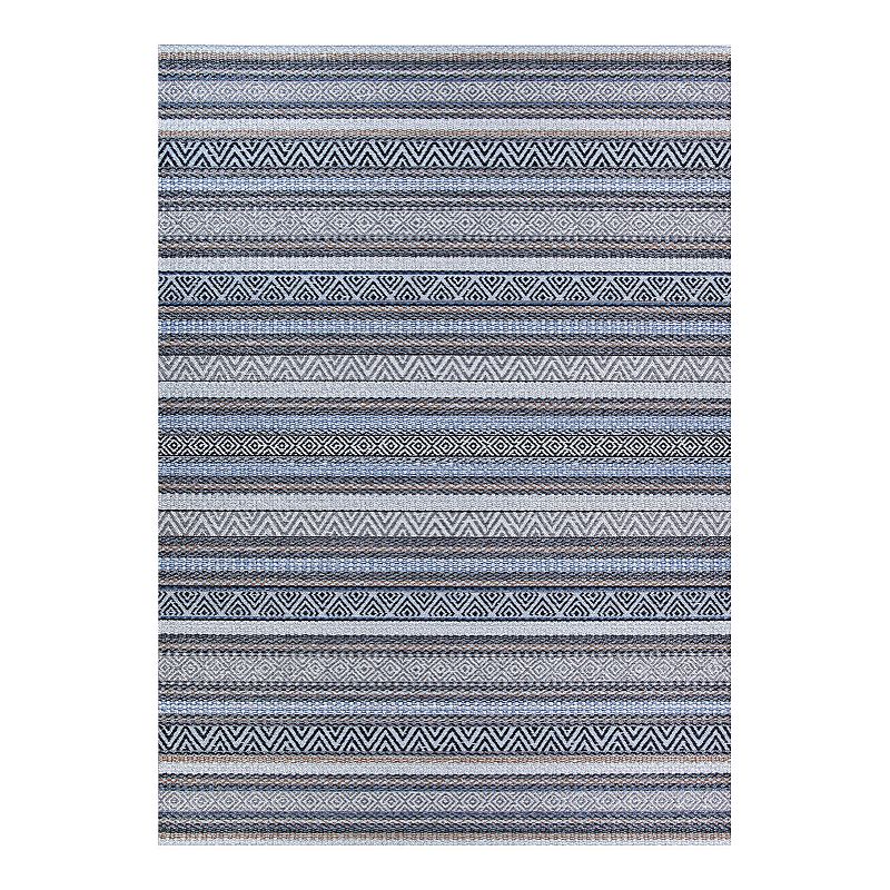Couristan Cape Cobija Indoor Outdoor Area Rug, Grey, 6.5X9.5 Ft