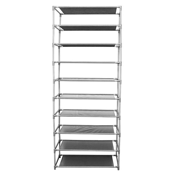 Home Basics 30 Pair Stackable Free Standing Shoe Rack