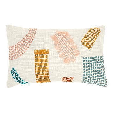 Mina Victory Life Styles Woven Patches Multicolor Throw Pillow