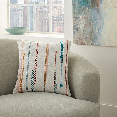 Mina Victory Life Styles Woven Patches Multicolor Throw Pillow
