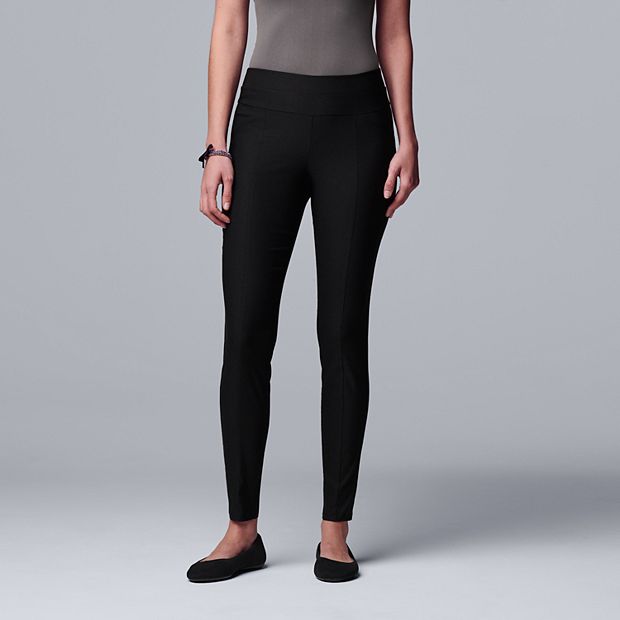 Women's Simply Vera Vera Wang High-Rise Ponte Skinny Pants - Black Coated ( XL SHORT) – BrickSeek