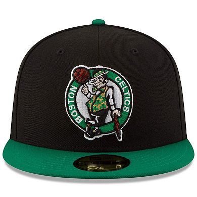 Men's New Era Black/Green Boston Celtics Official Team Color 2Tone 59FIFTY Fitted Hat