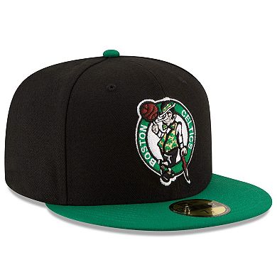 Men's New Era Black/Green Boston Celtics Official Team Color 2Tone 59FIFTY Fitted Hat