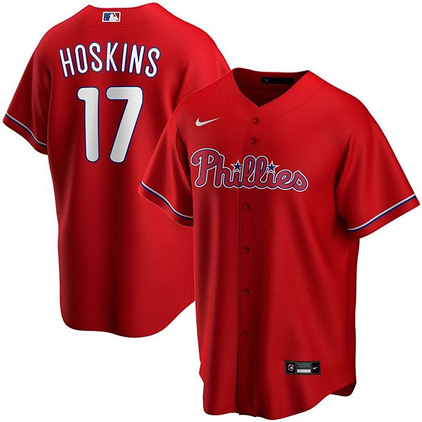 Youth Nike Rhys Hoskins Red Philadelphia Phillies Alternate Replica Player  Jersey