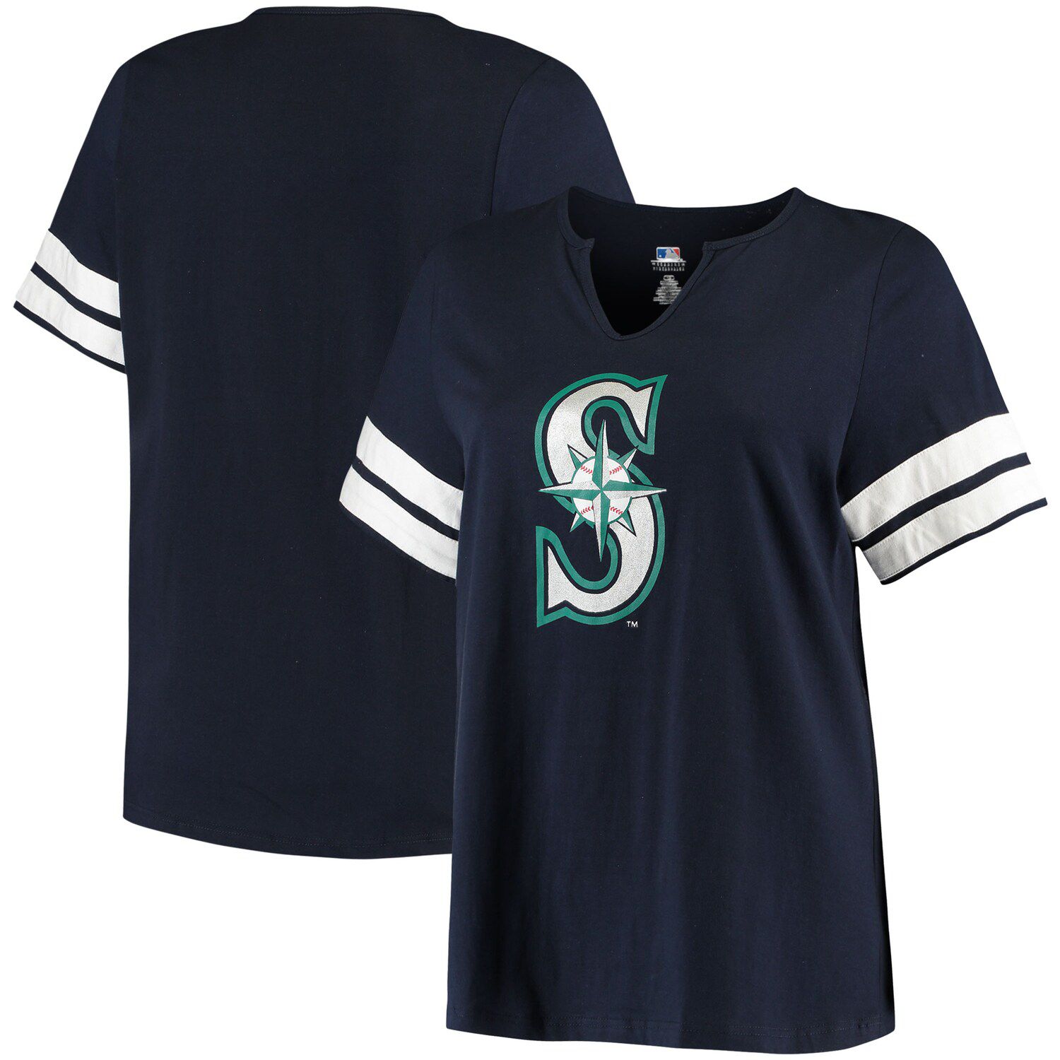 Seattle Mariners Plus Size V-Notch T-Shirt