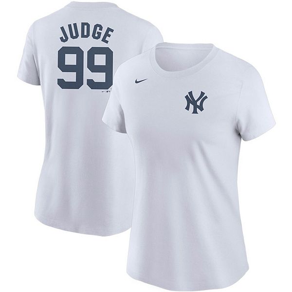 Women's Nike Aaron Judge White New York Yankees Name & Number T-Shirt