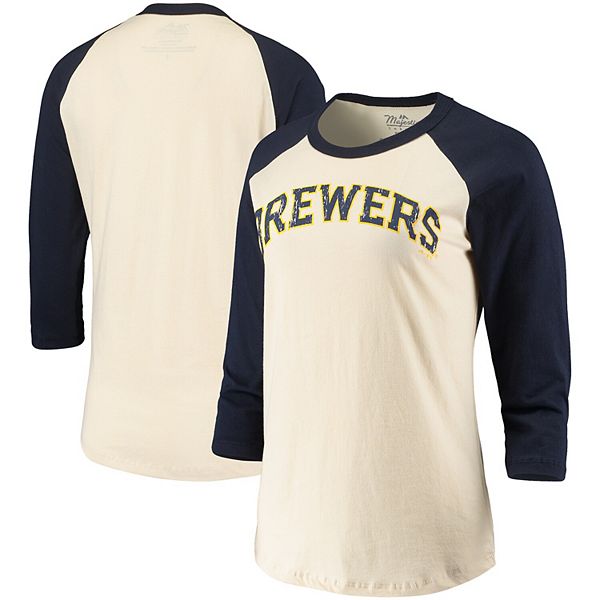 Lids Milwaukee Brewers Majestic Threads Women's Raglan 3/4-Sleeve