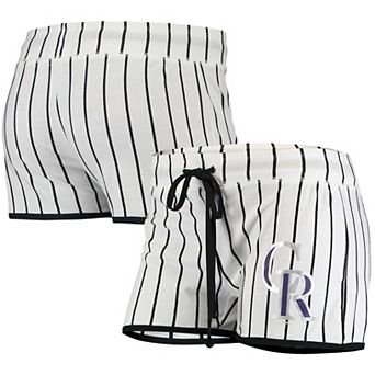 Women's Concepts Sport White Colorado Rockies Vigor Pinstripe Sleep Short