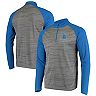 Men's Levelwear Gray/Royal Los Angeles Dodgers Vandal Raglan Quarter-Zip Pullover Jacket