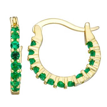 Junior Jewels Kids Sterling Silver Cubic Zirconia Birthstone Hoop Earrings