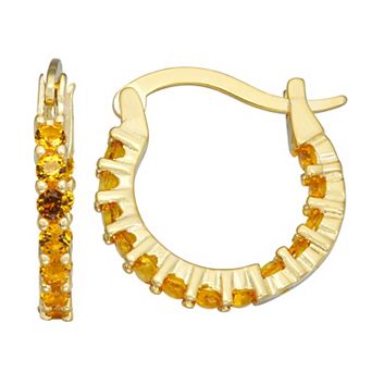 Junior Jewels Kids Sterling Silver Cubic Zirconia Birthstone Hoop Earrings