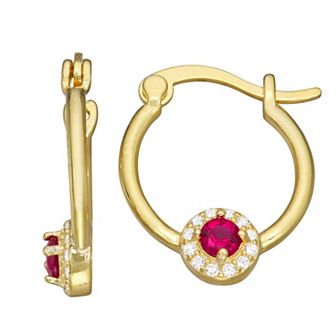 Junior Jewels Kids 14k Gold Over Silver Cubic Zirconia Birthstone Earrings