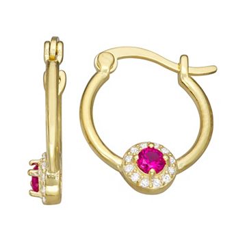 Junior Jewels Kids 14k Gold Over Silver Cubic Zirconia Birthstone Earrings