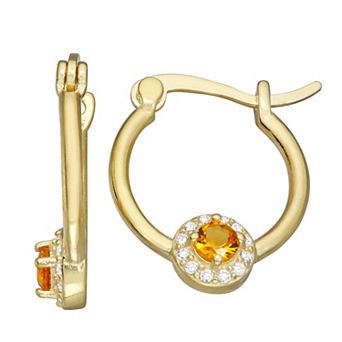 Junior Jewels Kids 14k Gold Over Silver Cubic Zirconia Birthstone Earrings