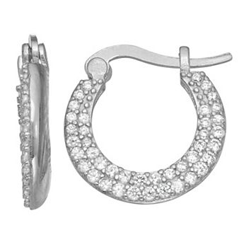 Junior Jewels Kids' Sterling Silver Cubic Zirconia Hoop Earrings
