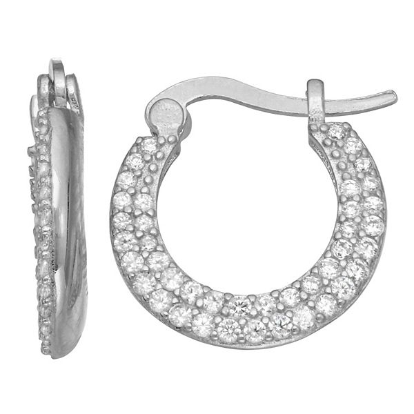 Sterling silver earrings with single Zircon diamond