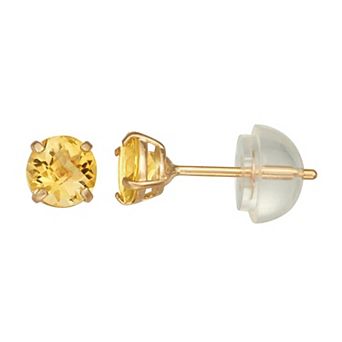 Junior Jewels Kids 14k Gold Gemstone Stud Earrings