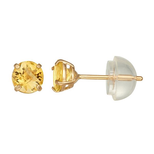 Kids' Junior Jewels 14k Gold Gemstone Stud Earrings - Citrine