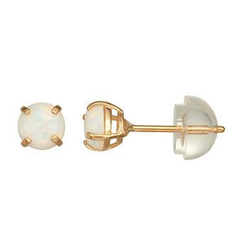 Junior Jewels Kids 14k Gold Gemstone Stud Earrings