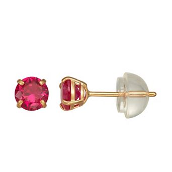 Junior Jewels Kids 14k Gold Gemstone Stud Earrings