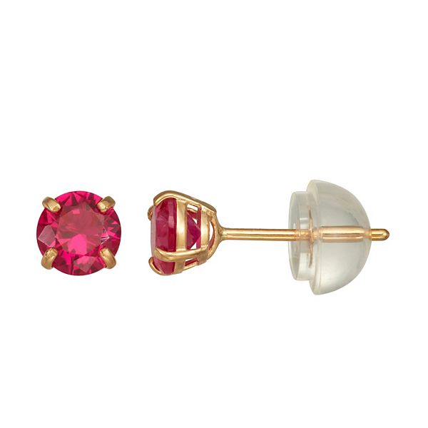 Kids' Junior Jewels 14k Gold Gemstone Stud Earrings - Created Ruby