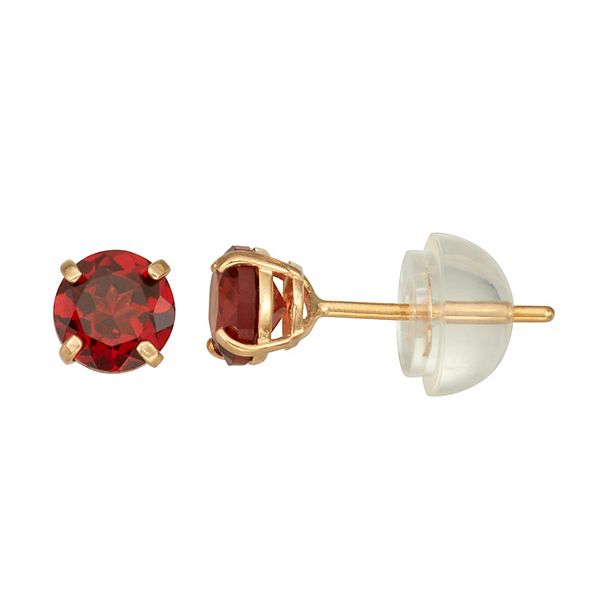 Kids' Junior Jewels 14k Gold Gemstone Stud Earrings - Garnet