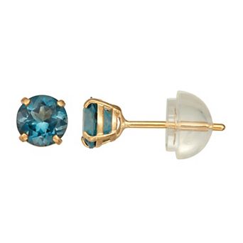 Junior Jewels Kids 14k Gold Gemstone Stud Earrings