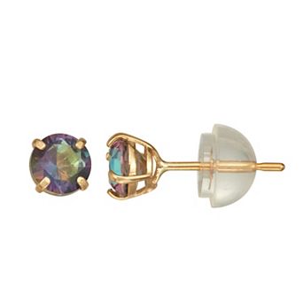 Junior Jewels Kids 14k Gold Gemstone Stud Earrings