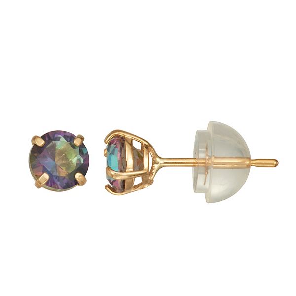 Kids' Junior Jewels 14k Gold Gemstone Stud Earrings - Mystic Fire Topaz