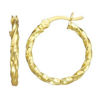 Junior Jewels Kids Sterling Silver Twist Hoop Earrings