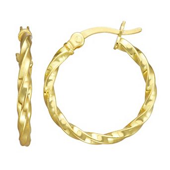 Junior Jewels Kids Sterling Silver Twist Hoop Earrings