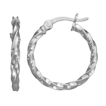 Junior Jewels Kids Sterling Silver Twist Hoop Earrings